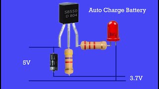 Simple 37 volt Battery charger Auto cut off 3 7 volt Battery charger circuit at home [upl. by Ynnohj264]