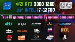 RTX3060  i7 12700 Test in 15 Games 1080p [upl. by Enyawud429]