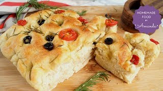 How to Make Focaccia Bread by Hand in 5 Easy Steps  Homemade Food by Amanda [upl. by Anora]