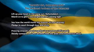 Bahamas National Anthem MARCH ON BAHAMALAND with music vocal and lyrics English [upl. by Berri]