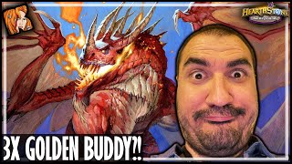 TRIPLE GOLDEN BUDDY ALEXSTRASZA  Hearthstone Battlegrounds [upl. by Jarv]