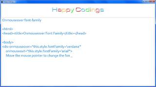 HTML  Onmouseover font family [upl. by Ynohtnad]