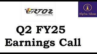 Vertoz Q2 FY25 Earnings Call Vertoz Ltd Q2 Concall [upl. by Damek939]