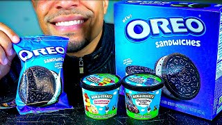 ASMR OREO ICE CREAM SANDWICHES PARTY MUKBANG BEN AND JERRYS ICECREAM EATING SOUNDS [upl. by Sabah]