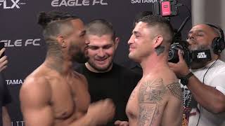 Kevin Lee Vs Diego Sanchez WeighIn And Faceoff At Khabib Nurmagomedovs Eagle FC 46 [upl. by Jon912]