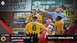 Match Highlights Boston United 02 Harriers 010918 [upl. by Ayihsa67]