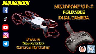 MINI DRONE YLRC FOLDABLE DUAL CAMERA UNBOXING AND PRODUCT REVIEW [upl. by Knapp]