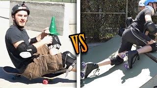 SKATEBOARD VS ROLLER SKATES [upl. by Toms]