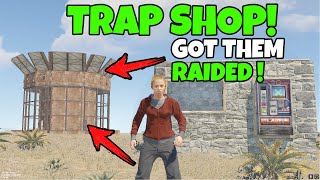 RUST  TRAP BASE SHOP that got my NEIGHBOUR RAIDED [upl. by Rikahs]