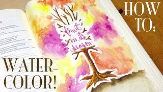 Bible Journaling HOWTO Watercolor in Your Bible Psalm 1 [upl. by Tara]