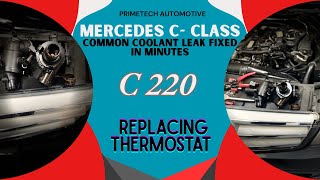 Mercedes C220 Coolant leak how to replace thermostat C class Merecedes C220 [upl. by Retxed]