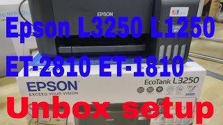 EPSON EcoTank L3250 L1250 ET2810 ET1810 series unboxing review and installation [upl. by Kirven]