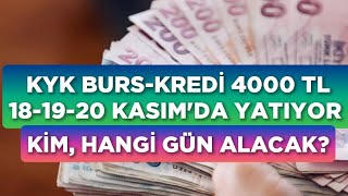 Kesinleşti 🔥 KYK BURSKREDİ 4000 TL YATIYOR Kim Hangi Gün Alacak [upl. by Leonor955]