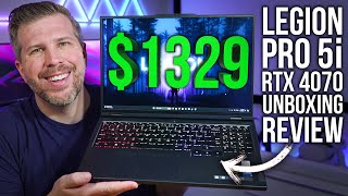 Legion Pro 5i Unboxing Review The Best RTX 4070 Gaming Laptop 10 Benchmarks Display Test More [upl. by Aikan]