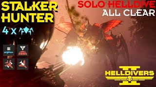 Helldivers 2  Stalker Hunter  Terminid Solo Helldive  All Clear  Adjudicator amp Stalwart Build [upl. by Eitteb]