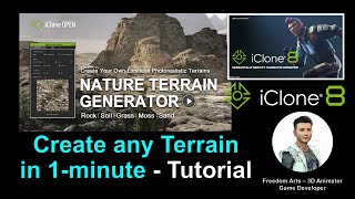 Create your own terrain  Nature Terrain Generator  iClone 8 Tutorial [upl. by Adnir]