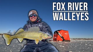 Ice Fishing The Most POPULAR River in the Midwest  Fox River Walleyes [upl. by Marquita82]