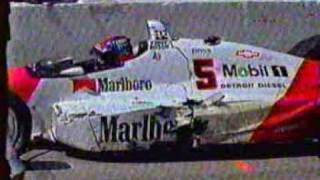 Indycar CART Long Beach 1991  AndrettiFittipaldi pit lane crashpace car finds the wall [upl. by Irret]