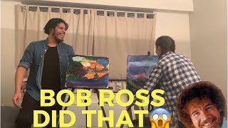 Couple tried Following a Bob Ross Tutorial Sunset Aglow  How to be Bob Ross [upl. by Clovah718]