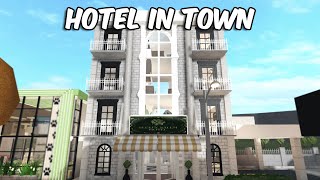 BUILDING A HOTEL in my BLOXBURG TOWN [upl. by Haeel49]