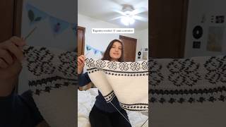 Crocheting flowers onto a sweater 🌼🧶 tapestrycrochet crochet crochetwithme crochetsweater [upl. by Leirbag419]