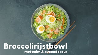 Bowl met zalm broccolirijst en avocadosaus  Recept  Allerhande [upl. by Lillywhite]