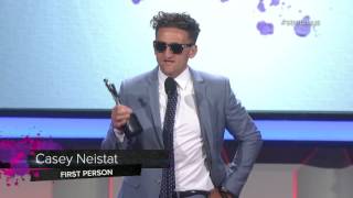 Casey Neistat Wins First Person  Streamy Awards 2016 [upl. by Yurt]