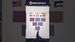 USA 🇺🇸  Israel 🇮🇱  Palestine 🇵🇸  Satisfying Flag Emoji Color Mixing ✨ shorts art [upl. by Nahtanaoj]