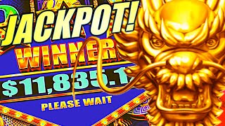 ★GRAND JACKPOT★ OMG MASSIVE WIN 5 DRAGONS RED EDITION JIN CAI HAO YUN Slot Machine ARISTOCRAT [upl. by Ellenij]