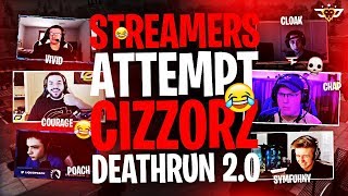 STREAMERS ATTEMPT CIZZORZ DEATHRUN 20 Fortnite Battle Royale [upl. by Adnileb]