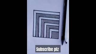 Easy way to draw 3d square illusion art drawing art pencildrawing 3d viral illusion song [upl. by Atiluj]