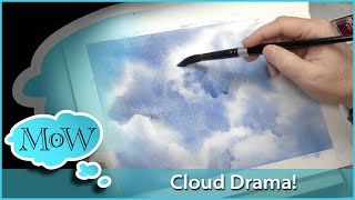 Painting Clouds With Dramatic Side or Back Light in Watercolor [upl. by Eiten]