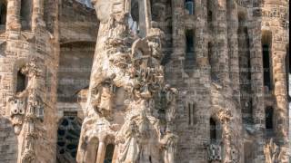 La Sagrada Familia timelapse hyperlapse  the impressive cathedral designed by Gaudi Barcelona [upl. by Shirleen402]