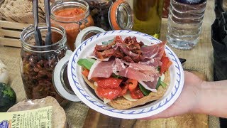 Italian quotFrisellequot From Apulia with Caciocavallo Cheese and Parma Ham London Street Food [upl. by Atalante]