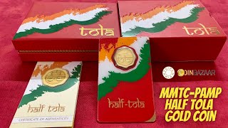 MMTC PAMP Tola 24K Gold Coin Unboxing  Half Tola Exclusive Product [upl. by Ttihw]