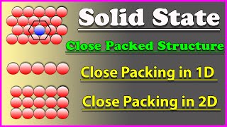 Packing In One Dimensional And Two Dimensional  Close Packed Structure  Solid State  Class 12 [upl. by Ekard]