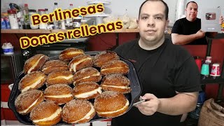 Así hago Donas rellenas fácil para negocio Berlinesas rellenas de crema deliciosas [upl. by Anitniuq69]