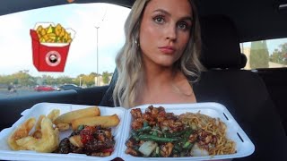 Panda Express Mukbang Orange Chicken Cream Cheese Rangoon’s and more [upl. by Lunseth]