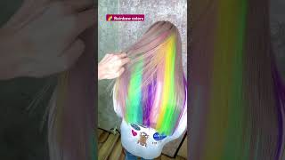 Rainbow 🌈 hair color unique and stylish [upl. by Savannah124]