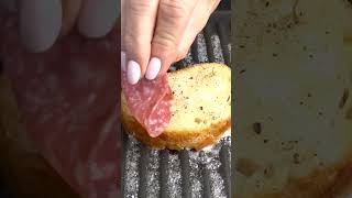 How to Make a Grilled Cheese Sandwich with Salami  Italian eatcolor shorts food [upl. by Porty931]