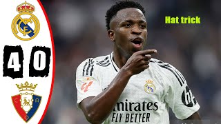 Real Madrid vs Osasuna 40 Resumen y Goles 2024 🔥 Vinicius Hattrick [upl. by Wilterdink]