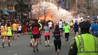 Boston Marathon Explosions Video Two Bombs Near Finish Line [upl. by Alfredo]