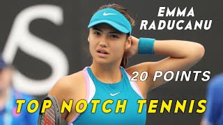 Emma Raducanu 20 Points • Top Notch Tennis Shots By Authentic Woman Raducanu HD  Tennis Plant [upl. by Martinez]