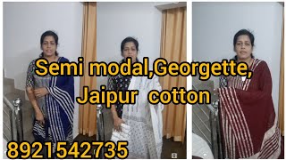 Jaipur cottonSemi modal georgette materials [upl. by Iramat]