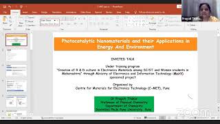 “Photocatalytic Nanomaterials for their Application in Energy and Environment” by Dr Pragati Thakur [upl. by Melina8]