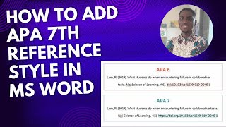 How to Add APA 7th reference style to MS Word [upl. by Natloz]