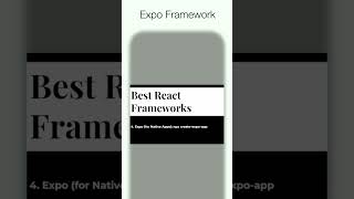 React Interview Question What is Expo Framework [upl. by Anigger538]