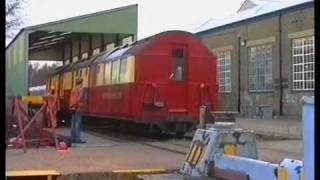 Shunting standard stock cars 1789 and 7281 around Acton works Dec 1991 A film by Fred Ivey [upl. by Aisenet411]