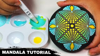 Mandala Art Dot Painting Rocks Painted Stones  How to Paint Mandala for Beginners Tutorial mandala [upl. by Atalya]