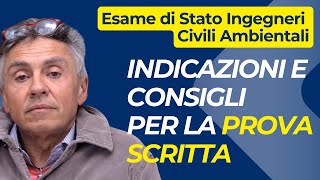 Prova Scritta Esame di Stato Ingegneri Civili Ambientali consigli [upl. by Naus209]